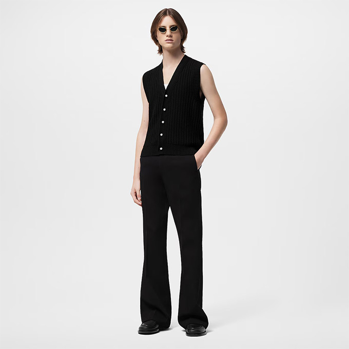 9a+ quality loro piana pearl button cable knit sleeveless waistcoat